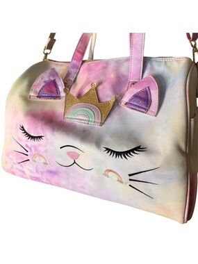 UNDER ONE SKY Rainbow Cat Weekend Overnight Bag Caticorn Kitty Princess School